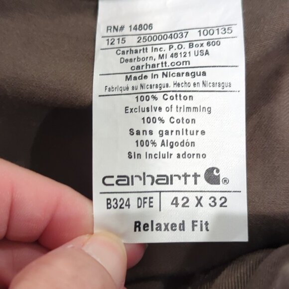 Carhartt Pants Wash Twil Mens 42x32 Moss Green Carpenter Dungaree NEW-lp - Picture 7 of 9